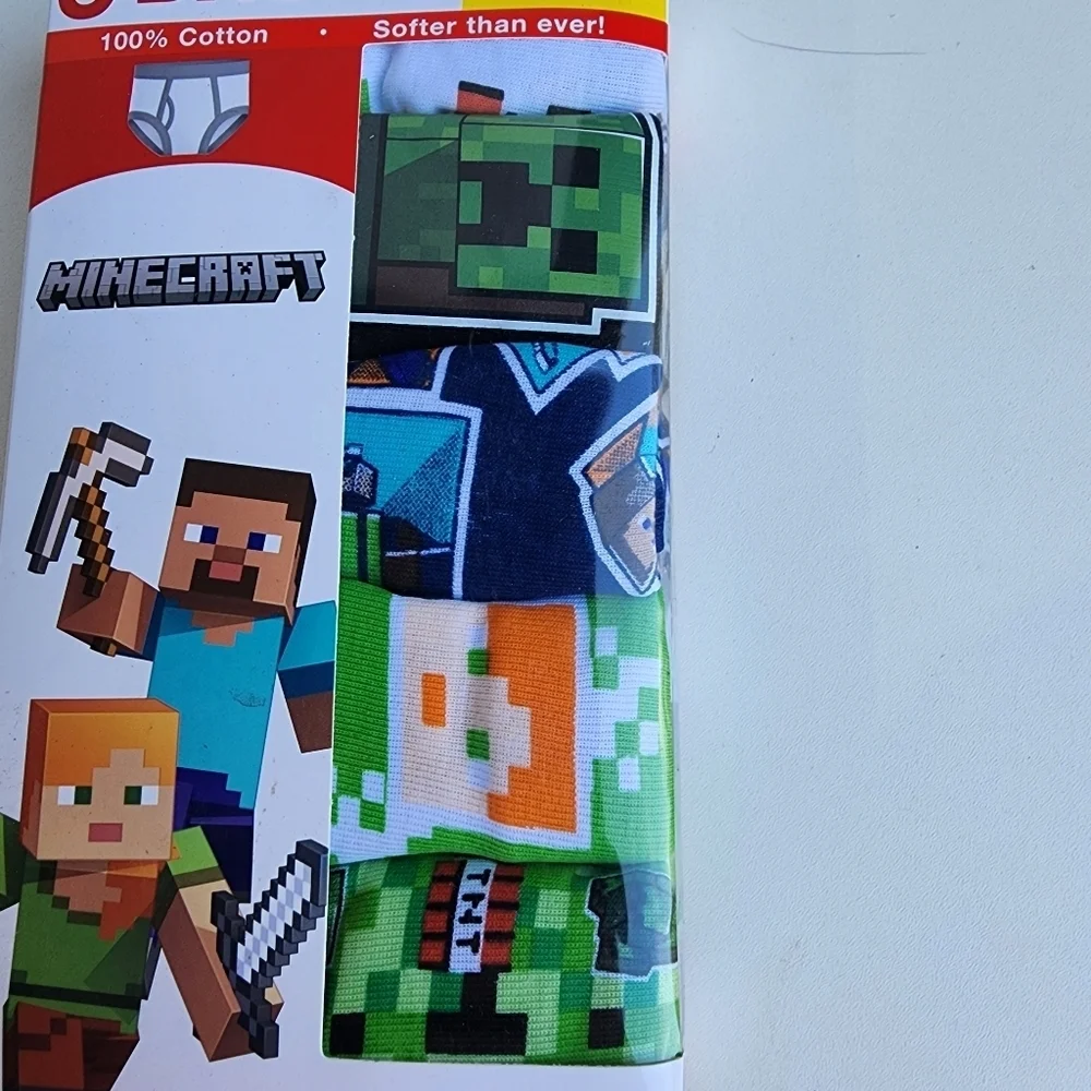 NWT Handcraft 5 Pack MineCraft Boys Briefs Cotton Multi Colors 100% Cotton Sz 8
